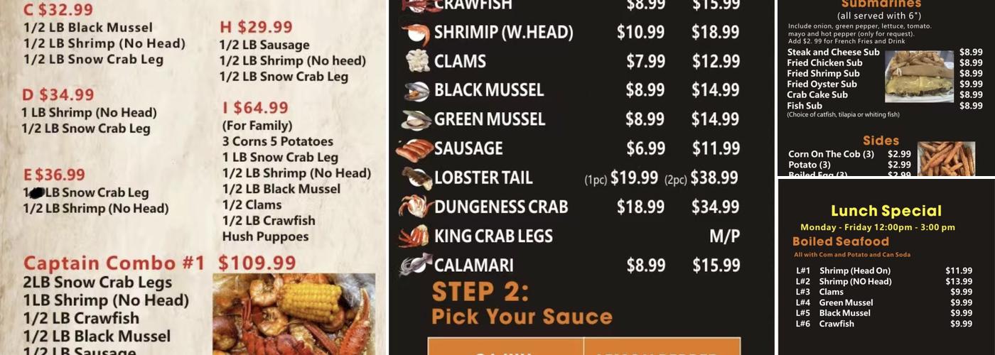 Crab World Seafood Restaurant Menu