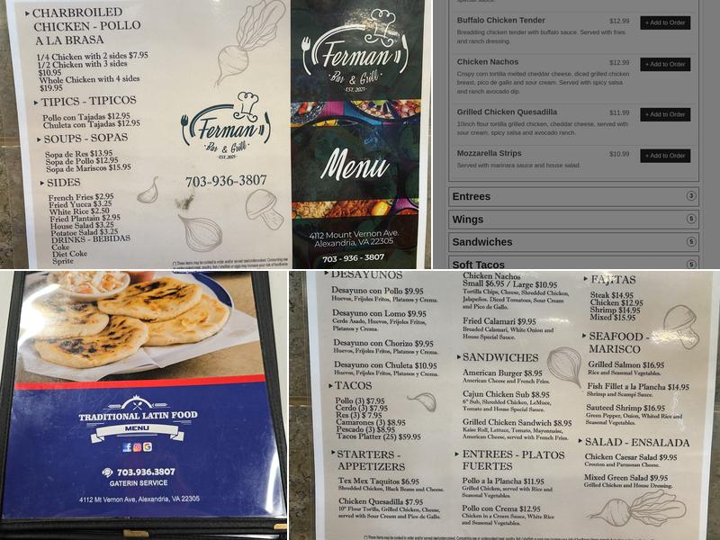 ferman Bar & Grill Menu