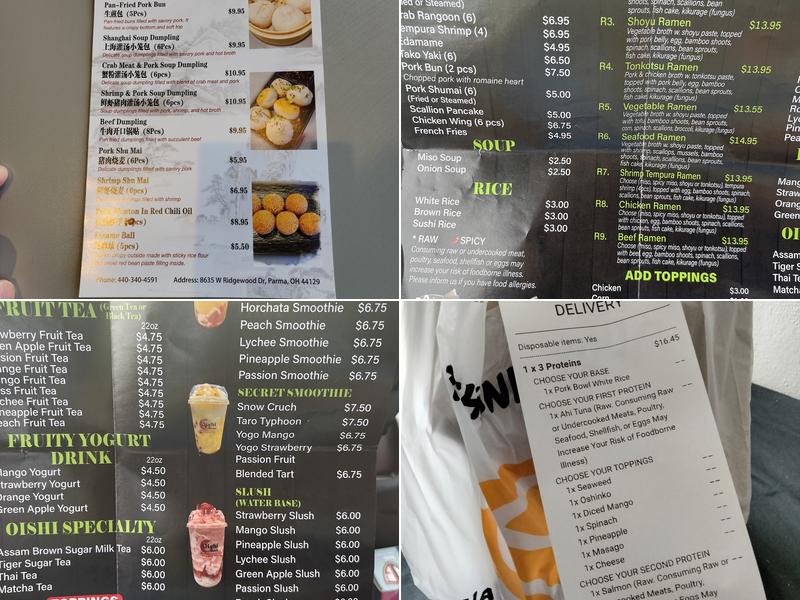 Oishi Ramen Restaurant Menu