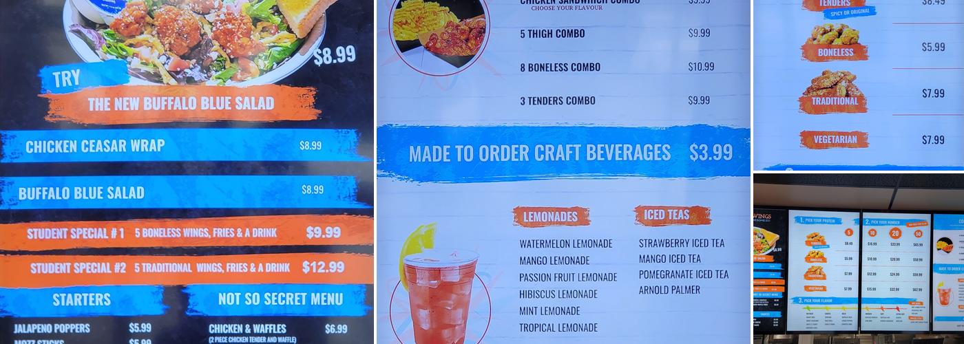 Atomic Wings Menu