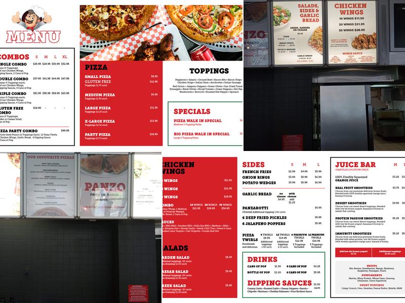 Four Brothers Pizza Menu