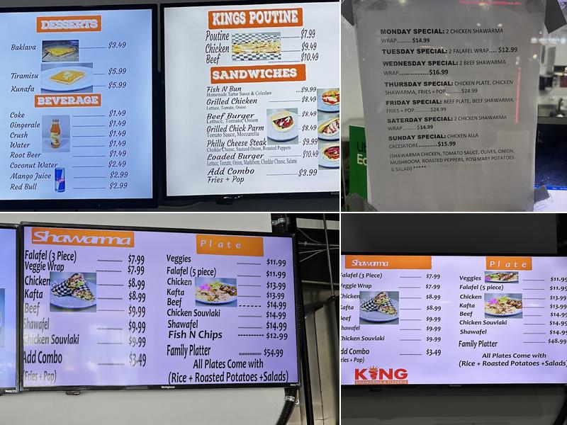 King Shawarma & Pizzeria Menu