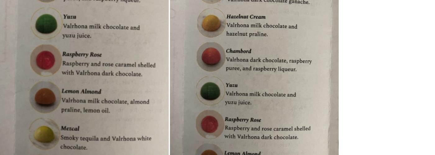 Shekoh Confections Menu