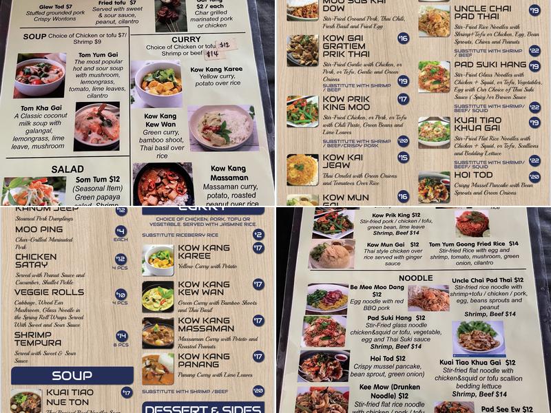 Uncle Chai Thailand Street Food Menu