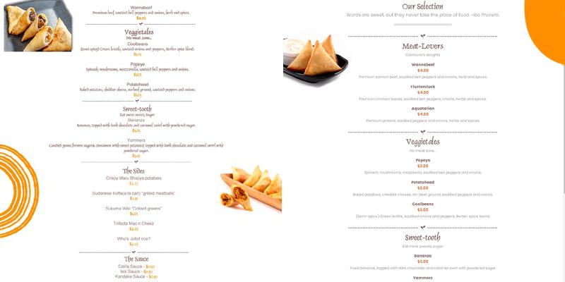 Sambusas Menu