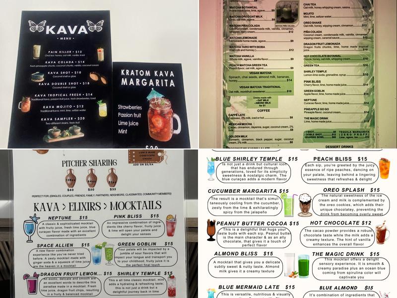 Kava Bar LA & Botanical Lounge Menu