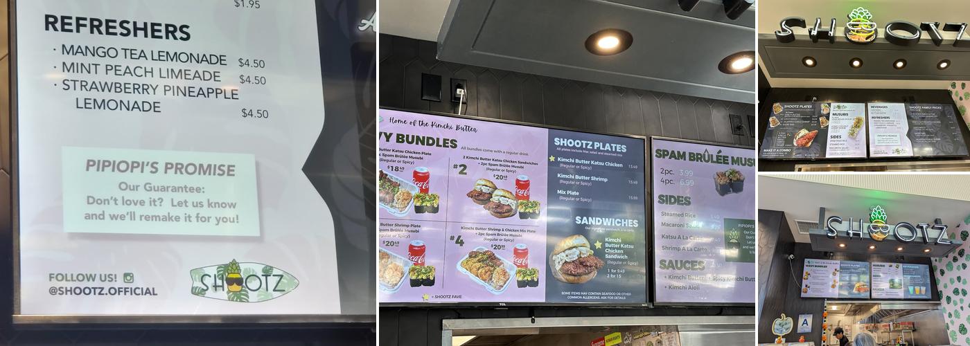 Shootz Menu