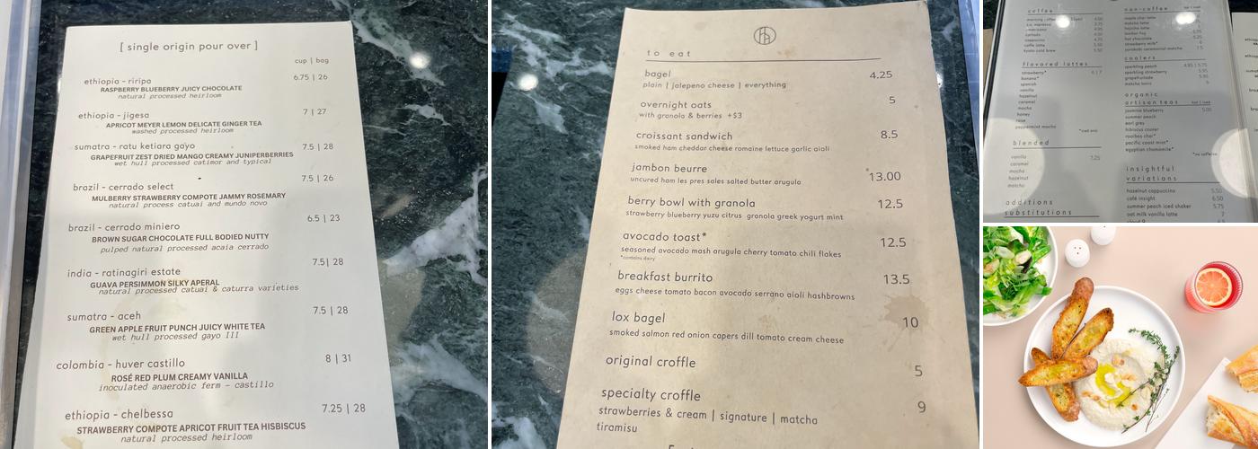 In-sīt Coffee - Costa Mesa Menu