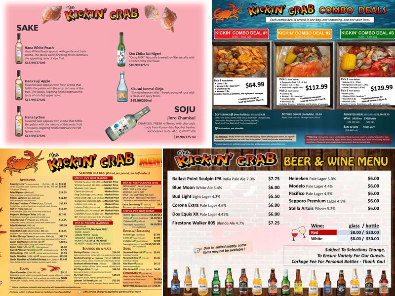 The Kickin' Crab Long Beach Menu