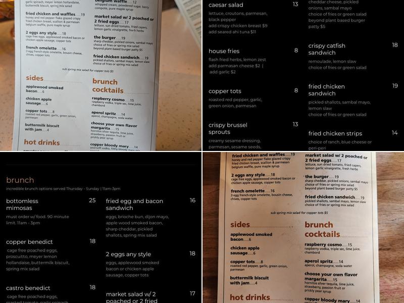 Copper Bar Kitchen & Microbrewery Menu