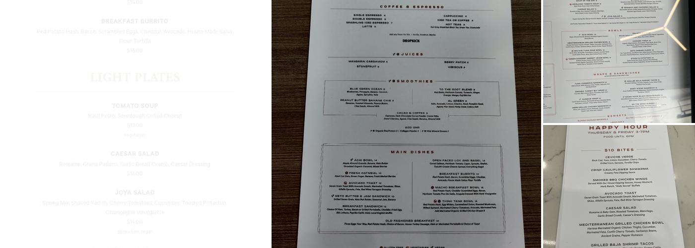 Joya Kitchen Menu