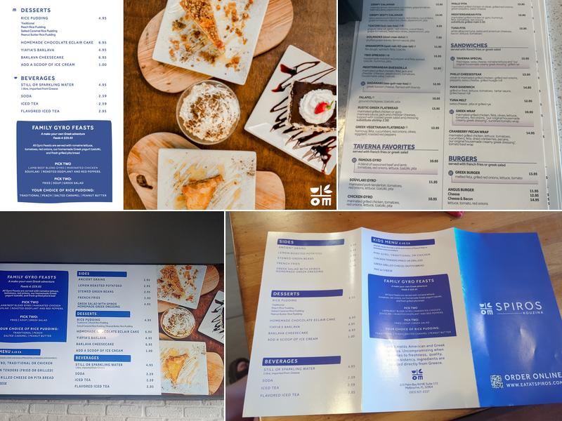 Spiro’s Taverna of West Melbourne Menu