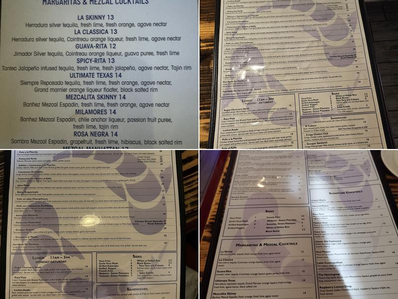 Pisco Latin Kitchen Menu