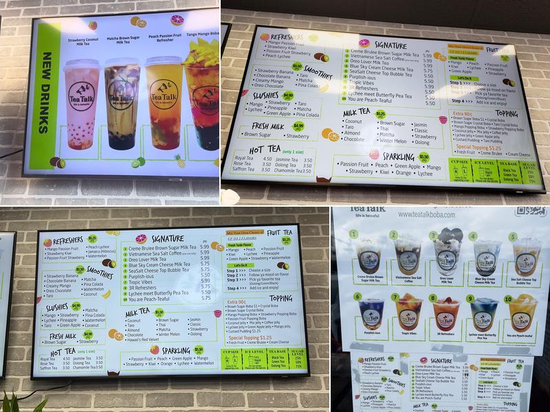 TeaTalk Boba Menu