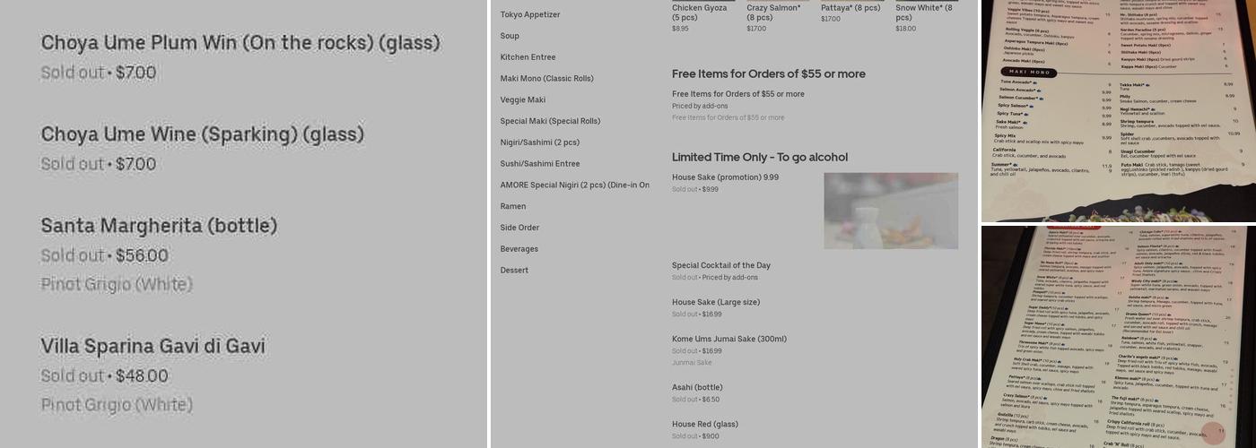 AMORE Sushi House Menu