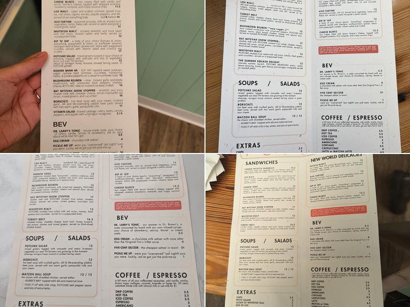 Potchke Menu