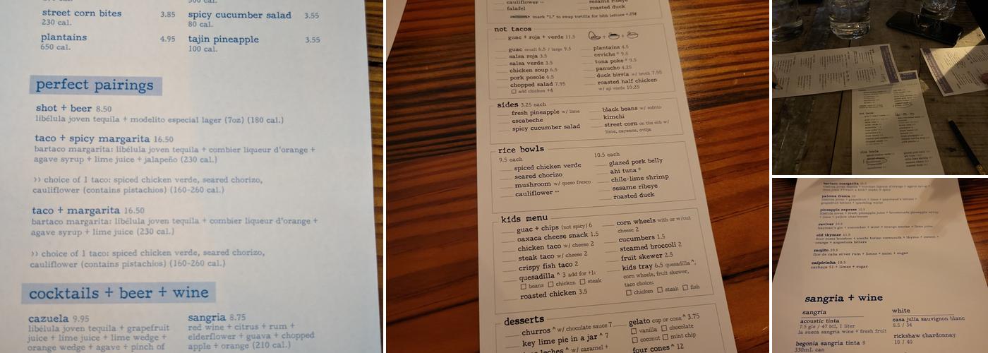 bartaco Menu