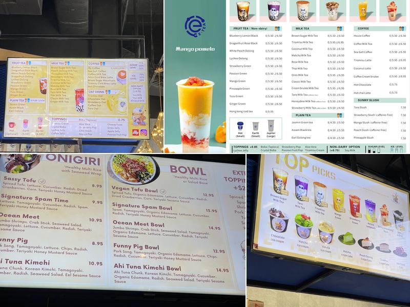 E-Tea Menu