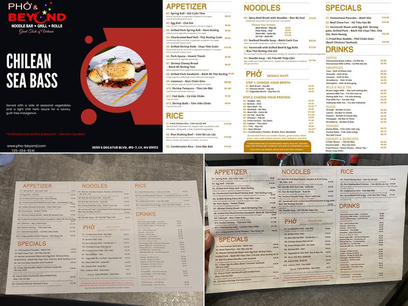 PHO & BEYOND Menu