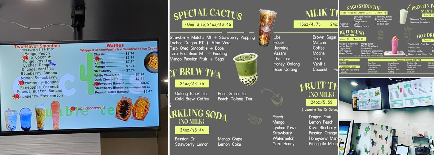 Cactus Bubble Tea Menu