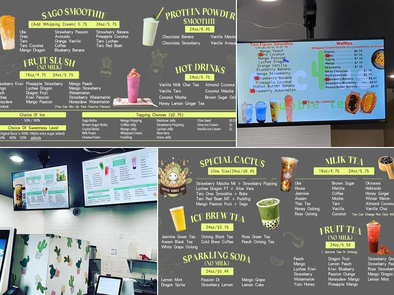 Cactus Bubble Tea Menu
