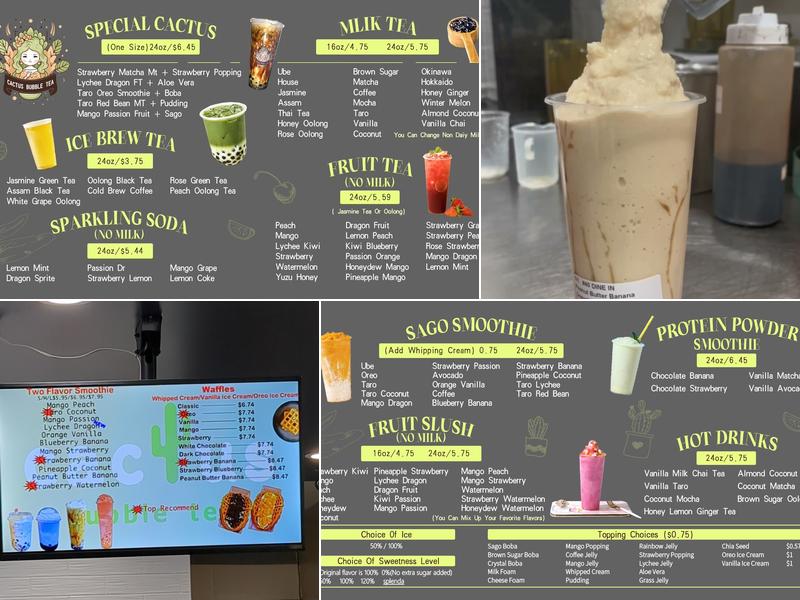 Cactus Bubble Tea Menu