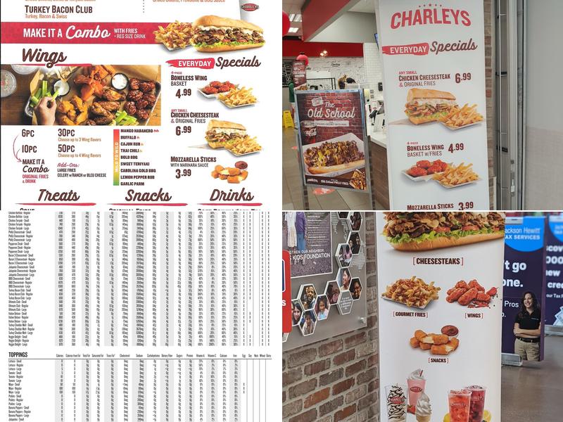 Charleys Cheesesteaks and Wings Menu