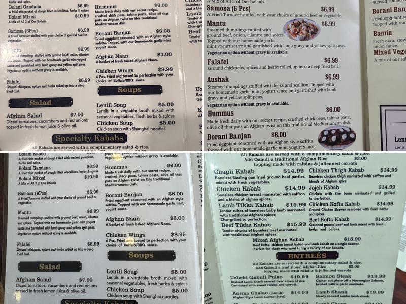 Dunya Kabab House Menu
