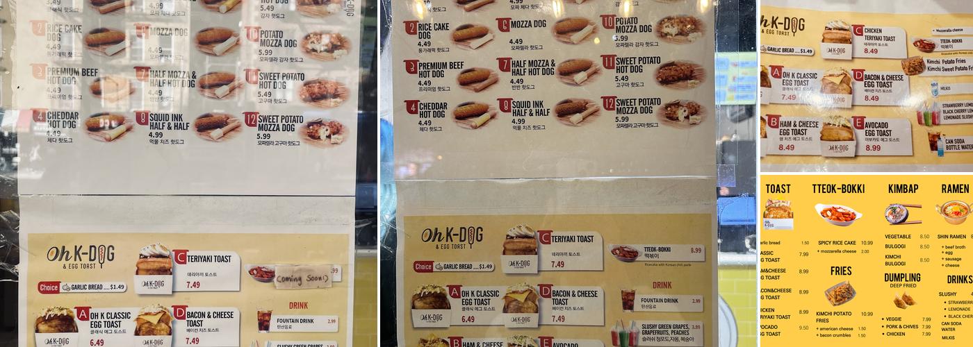 Oh K-Dog Hell's Kitchen Menu