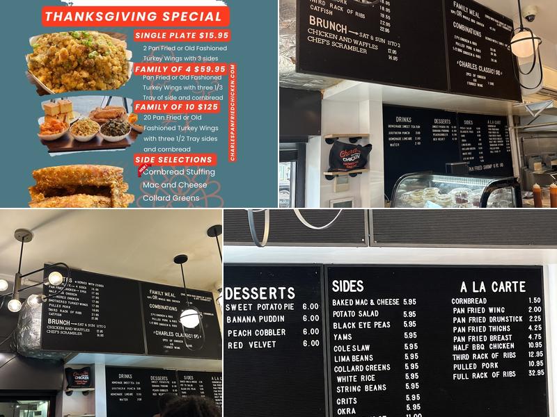 Charles Pan-Fried Chicken Menu