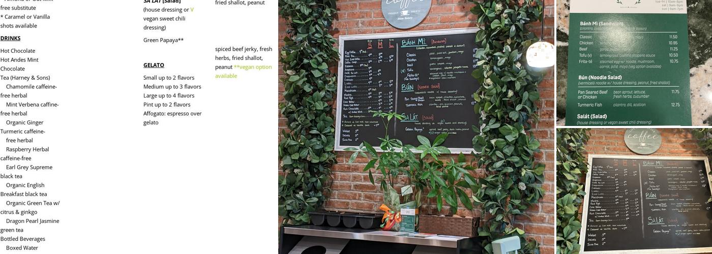 Diem Eatery Menu