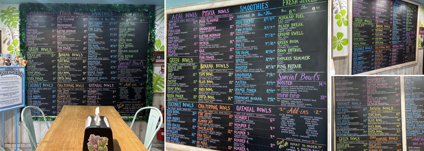 Playa Bowls Menu