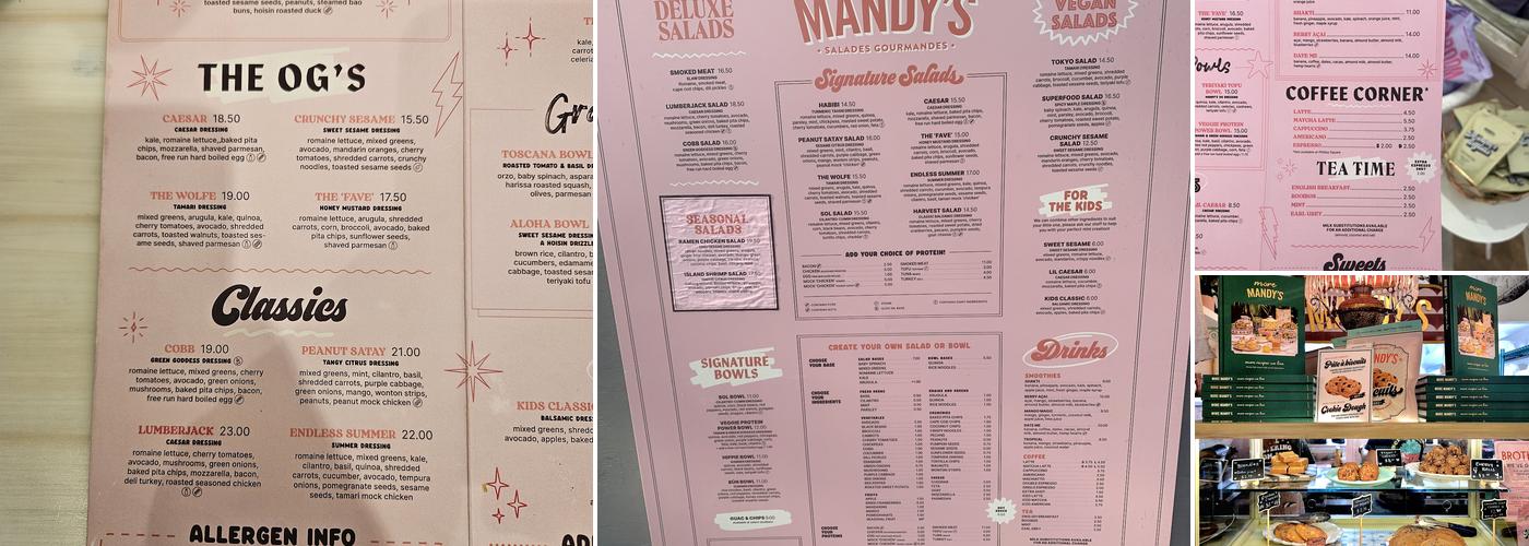 Mandy's Ossington Menu