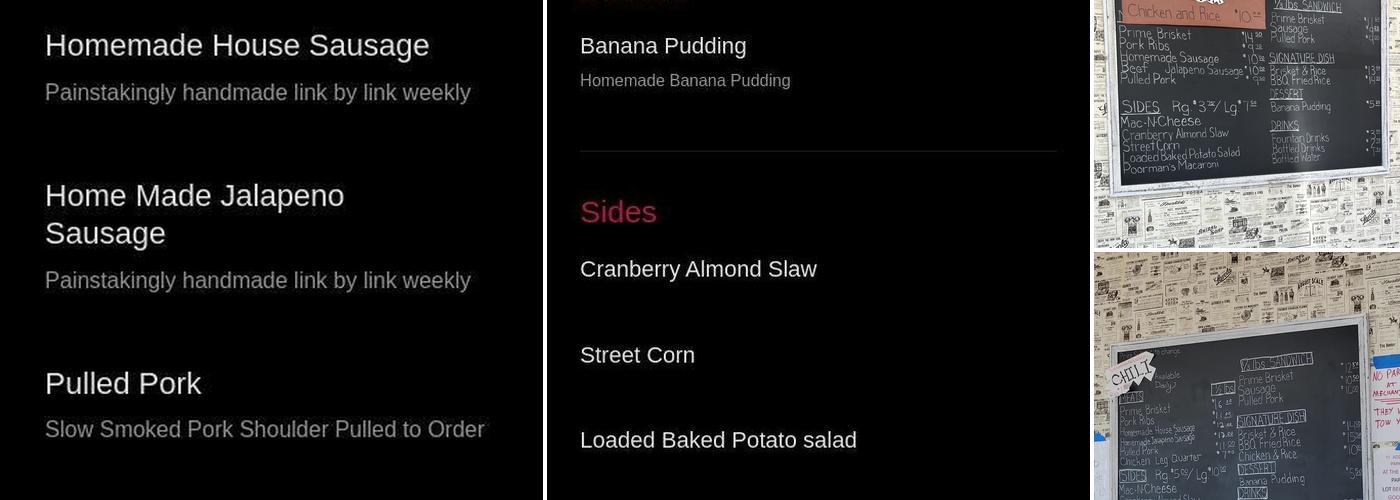 Brisket & Rice Menu