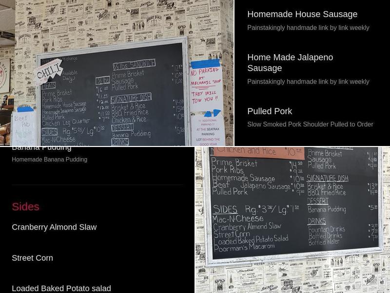 Brisket & Rice Menu