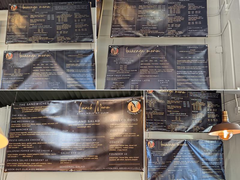 The Shop Coffee Co Menu