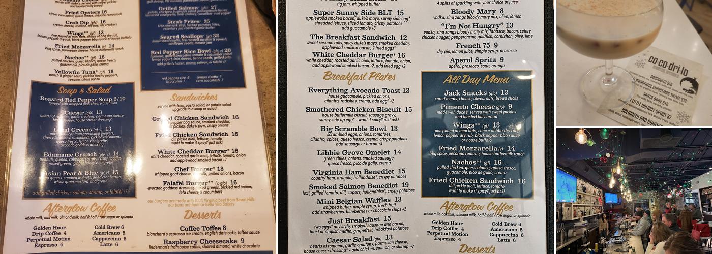 Bar West Menu