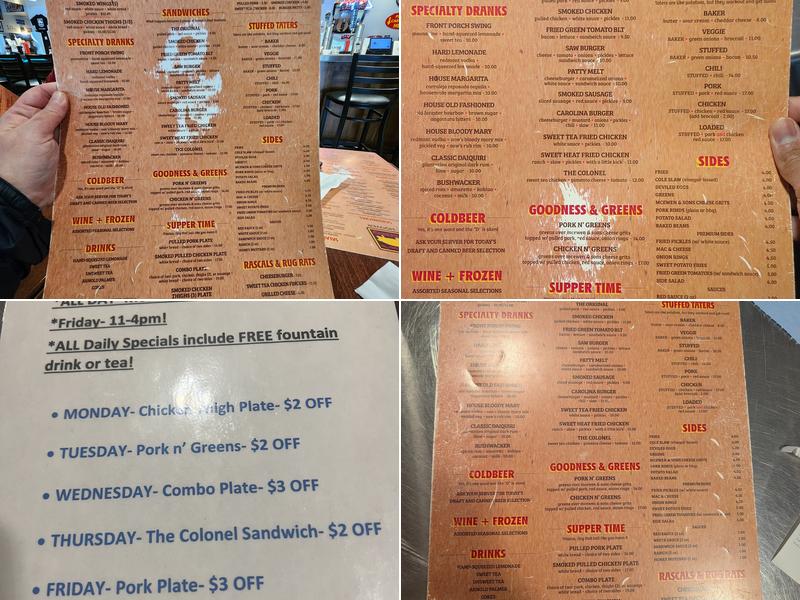 Saw’s BBQ Hoover Menu