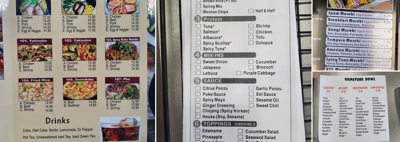 Sushi Poki Menu