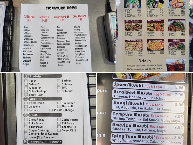 Sushi Poki Menu