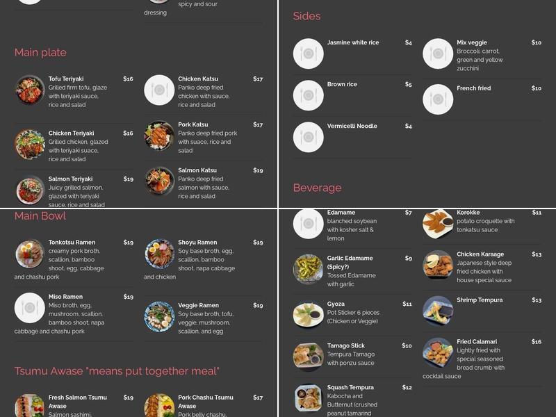 kiwa kitchen Menu