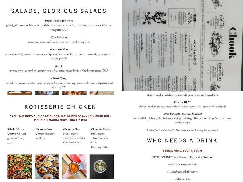 Chook Menu