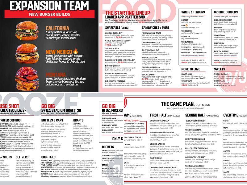 Over/Under Sports Bar Menu