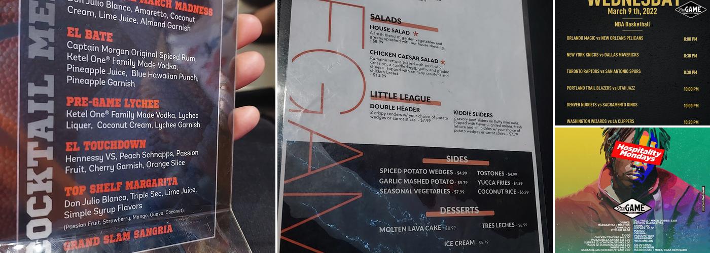 PreGame Dyckman Menu