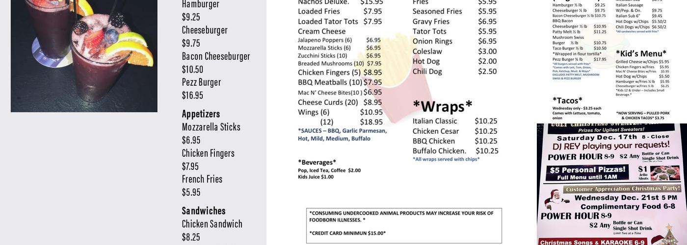 Pez’z Bar N Grill Menu