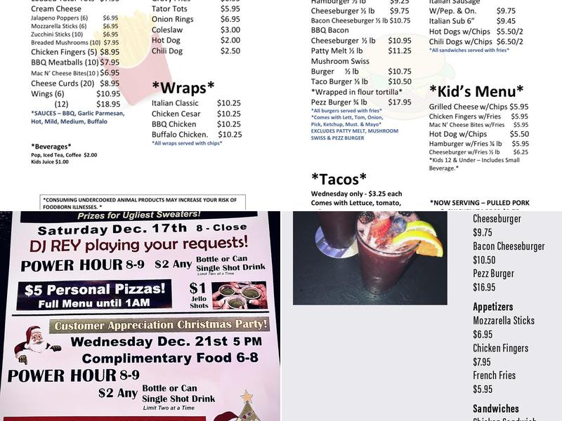 Pez’z Bar N Grill Menu