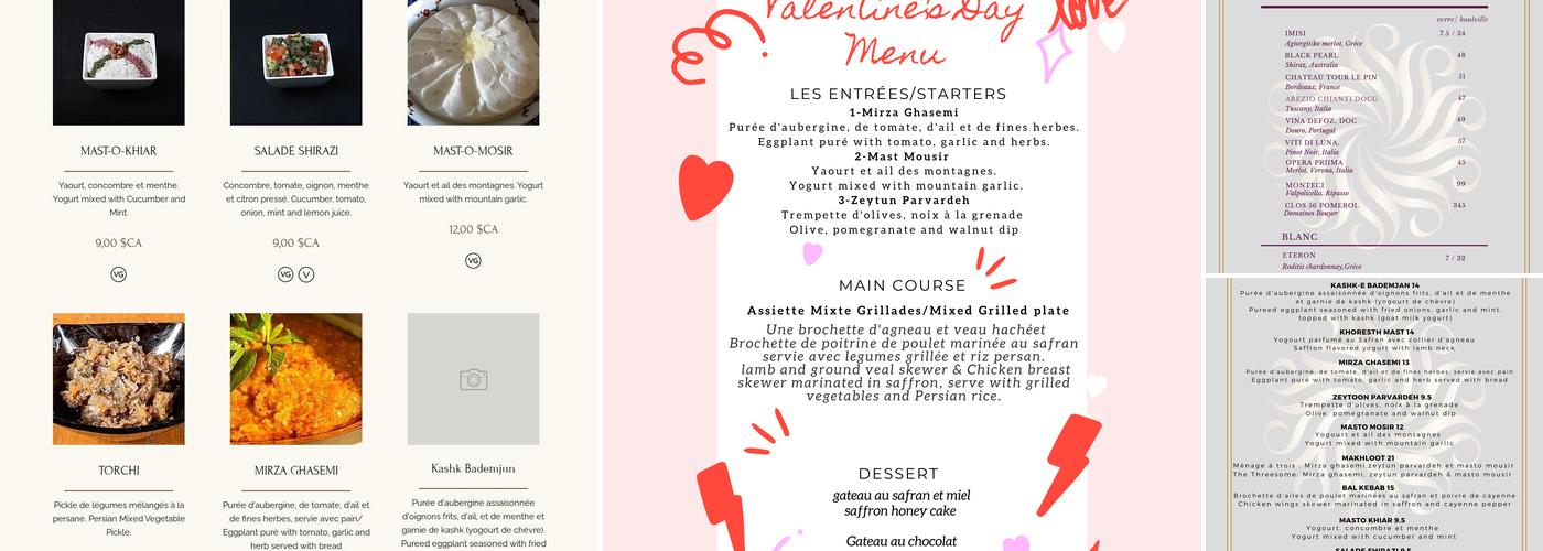 Ispahan Menu