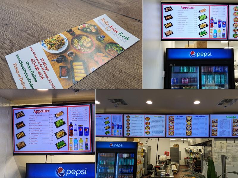 NoRa Asian Fresh Menu