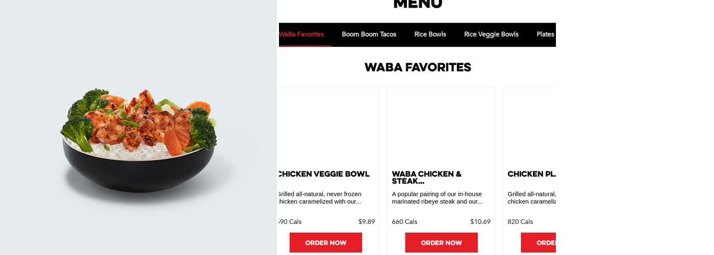WaBa Grill Menu