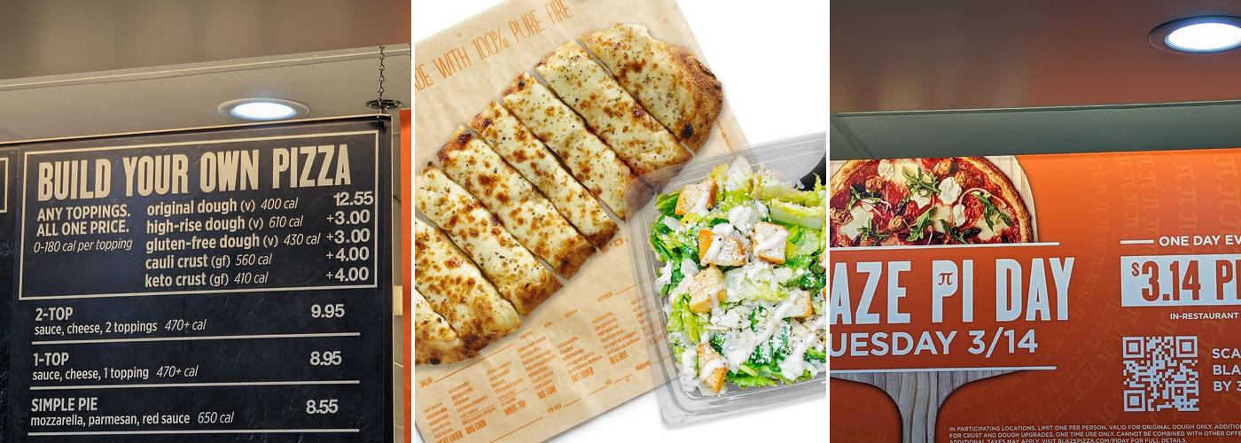 Blaze Pizza Menu